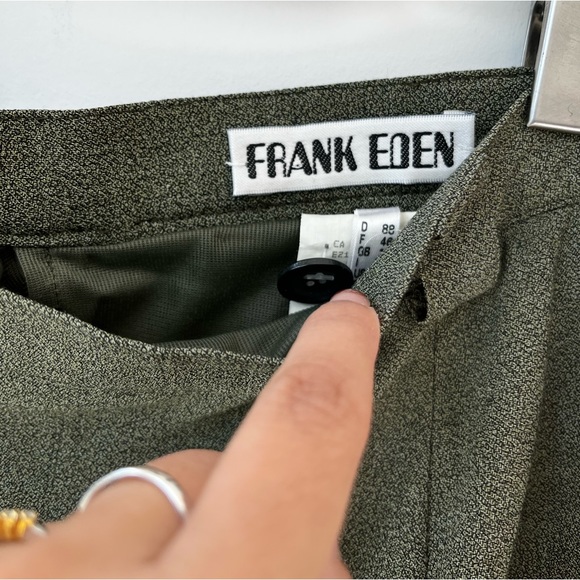 Vintage Frank Eden Olive Green Front Split Maxi Skirt - Picture 11 of 12